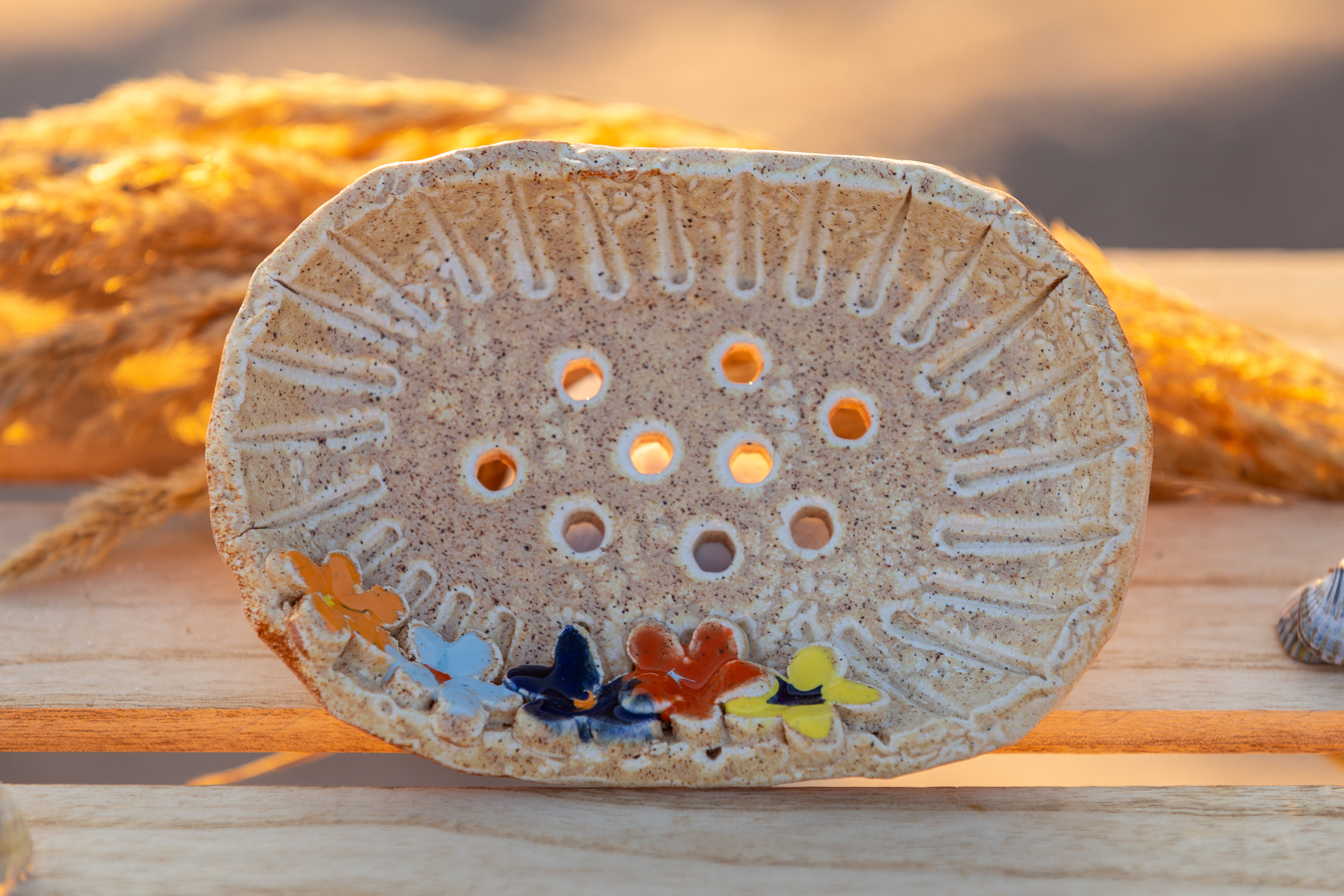 Inselseifenschale Blümchen