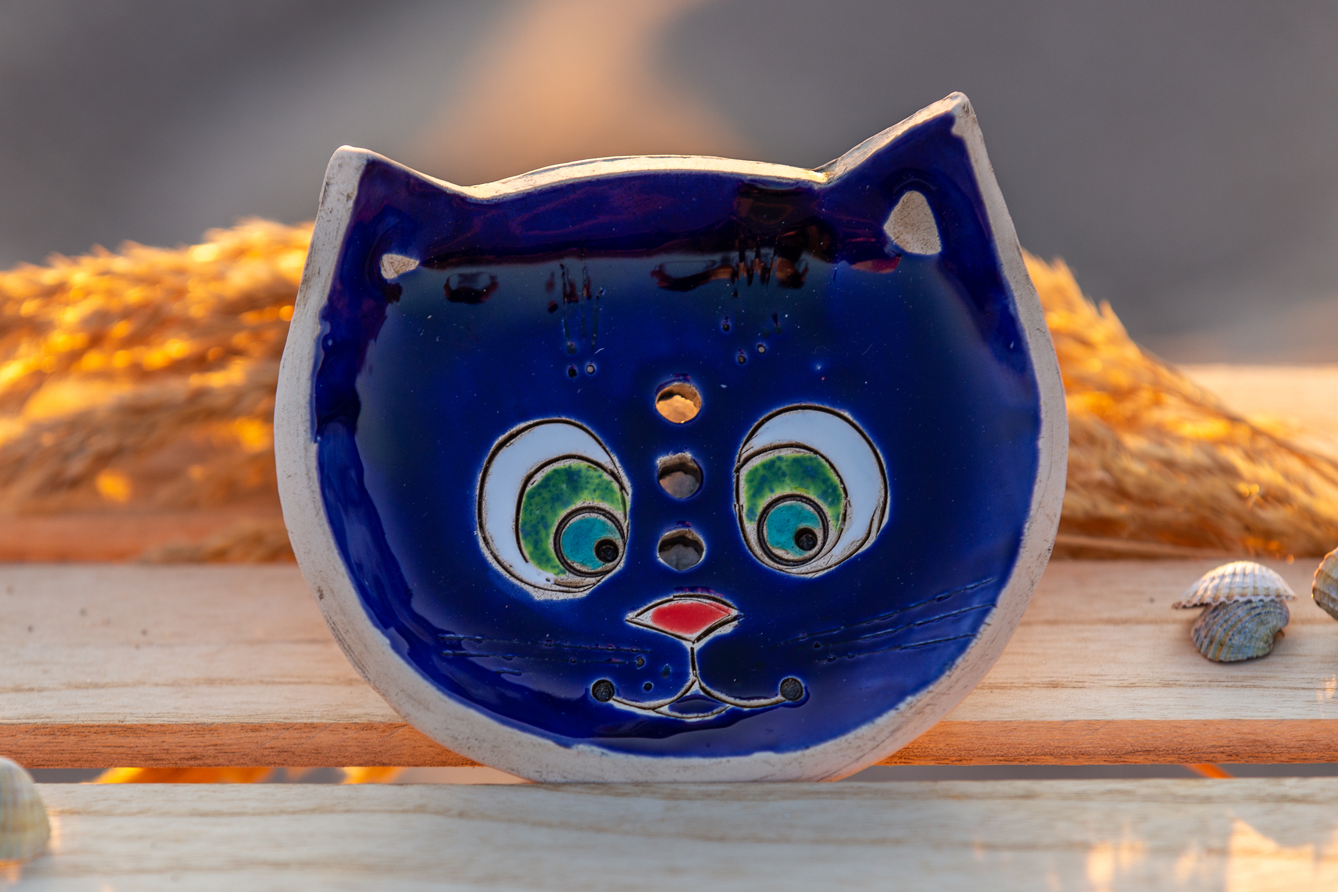 155-1 Inselseifenschale Katzenköpfchen